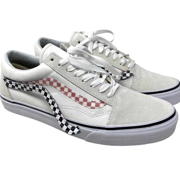 VANS Old Skool Sport Sneakers Men's Skate Low Top Suede Canvas White ALSU01647 - Picture 3 of 10